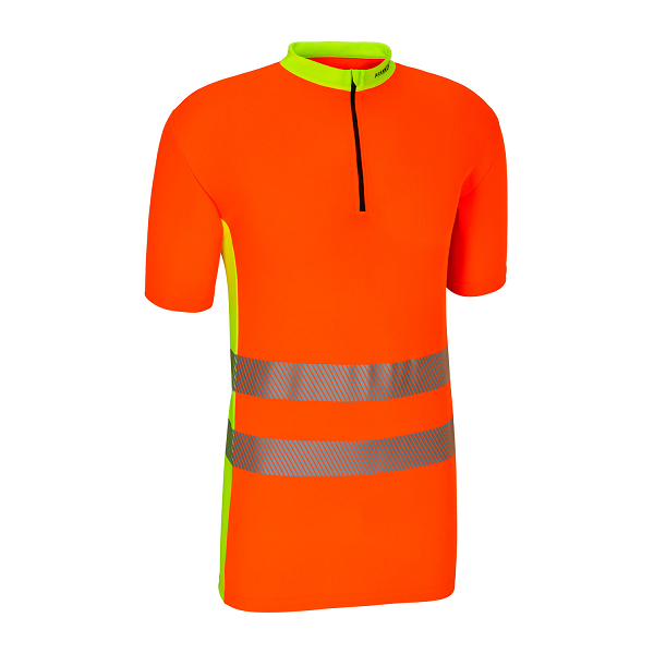 104059 PFANNER Zipp-Neck Shirt EN 20471 kurzarm neonorange